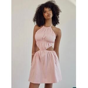 Sabo Caliana Pink Sleeveless Halter Cutout Cami Camisole Mini Tank Dress Size M